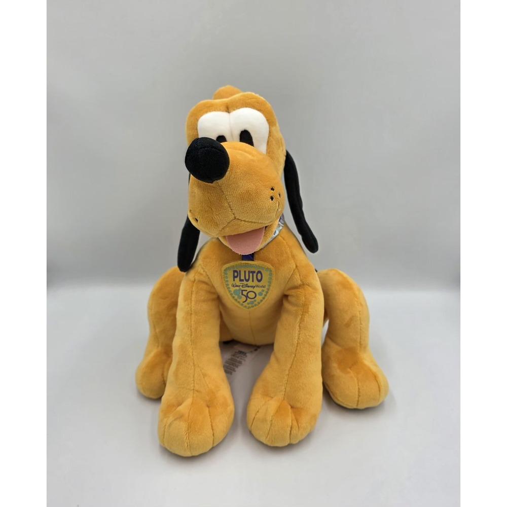Walt‎ Disney World 50th Anniversary Pluto Plush Collectable Stuffed Animal 12"